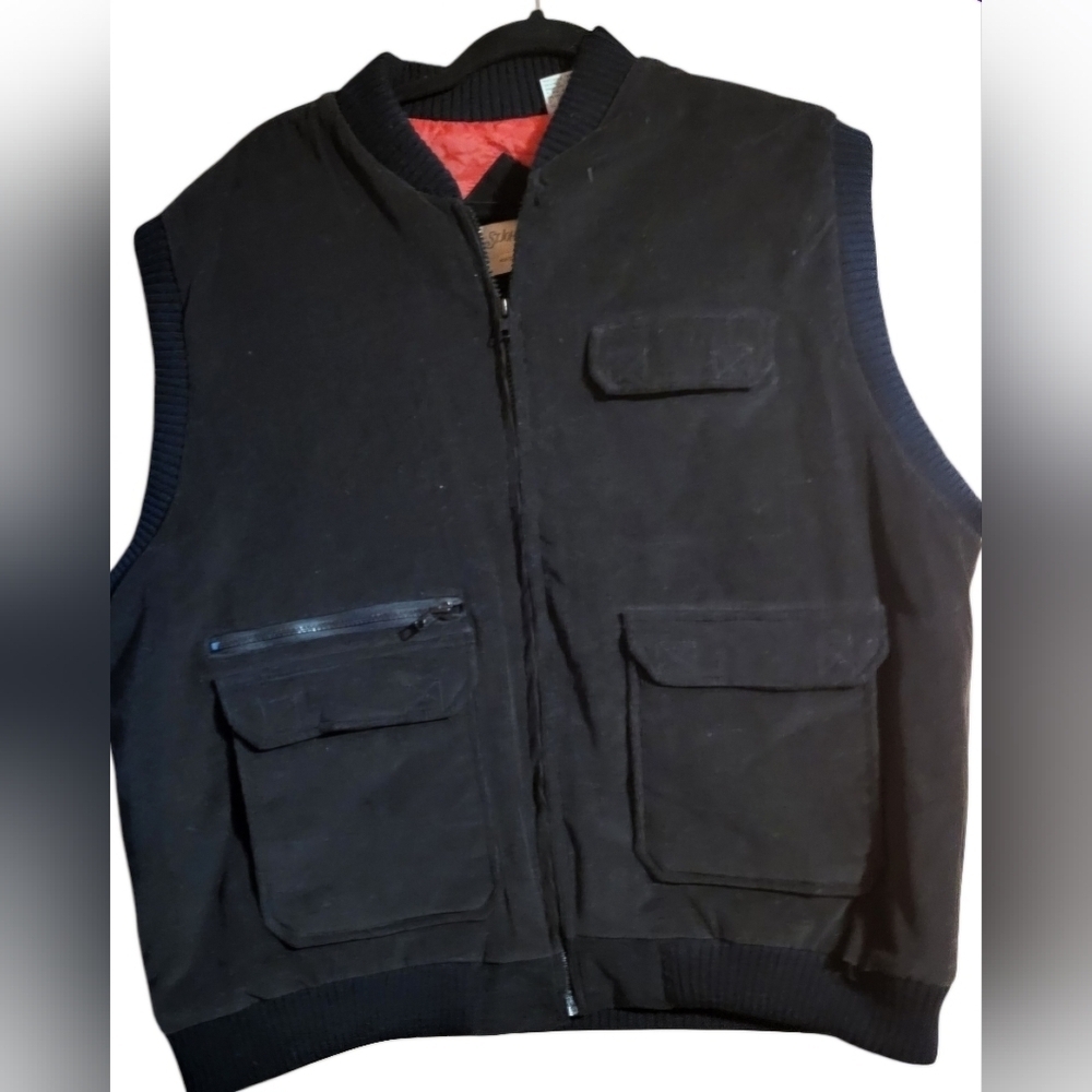 Vintage St. John's Bay Brown Cotton Corduroy Zip Up Vest Size XL